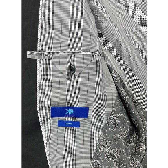 Egara Black Slim Fit Super 120 Wool Blazer Suit Jacket Size 40 Regular 34 Waist - Picture 5 of 8